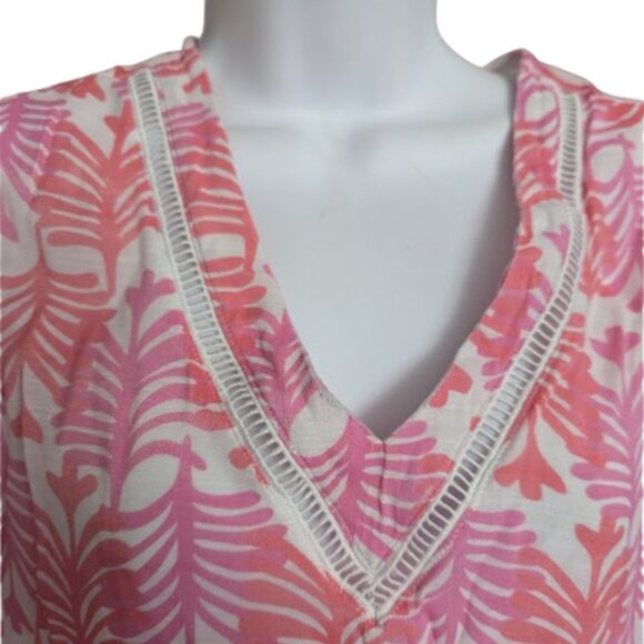 TAHARI  Pink and White Printed Blouse - Picture 3 of 6